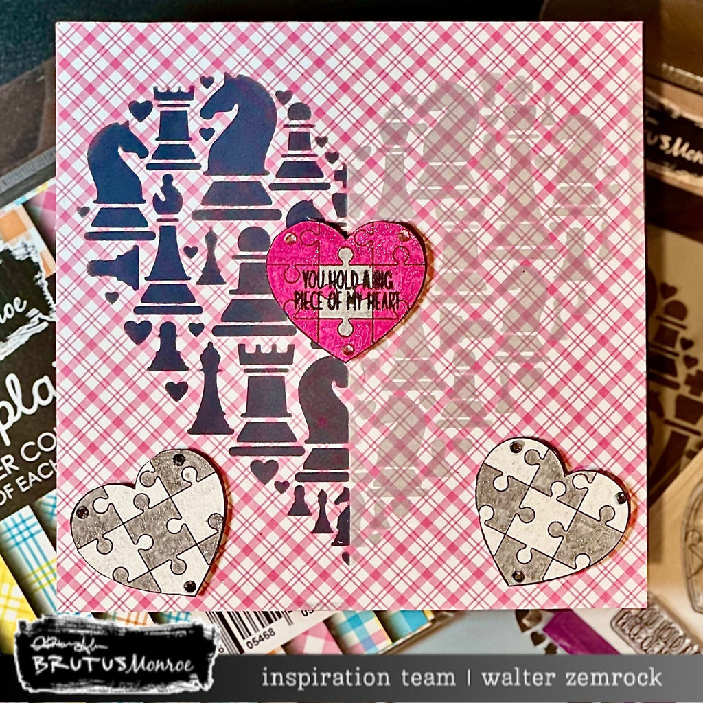 Brutus Monroe Love Chess Mixed Media Stencil bru7452-2 chess