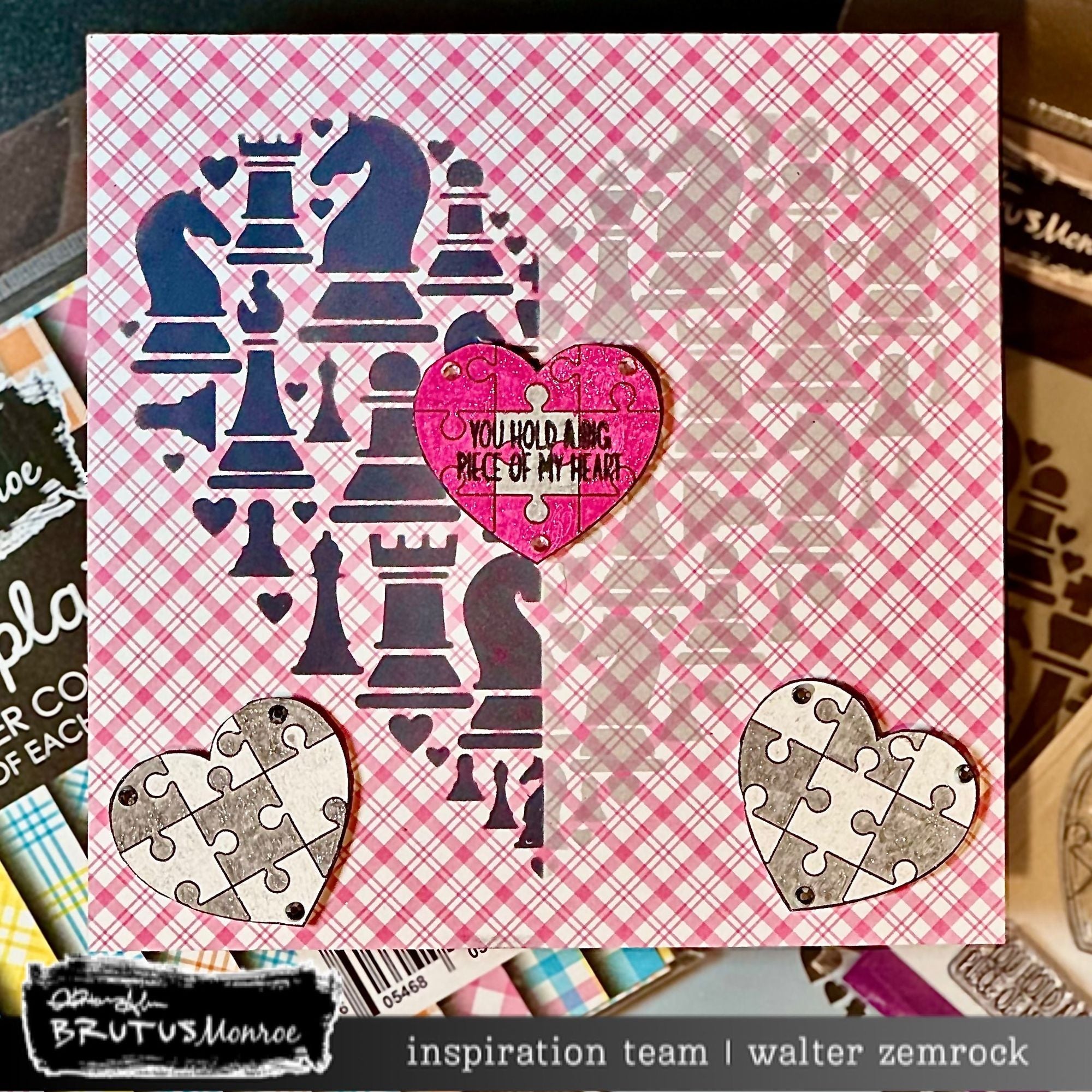 Brutus Monroe Love Chess Mixed Media Stencil bru7452-2 chess