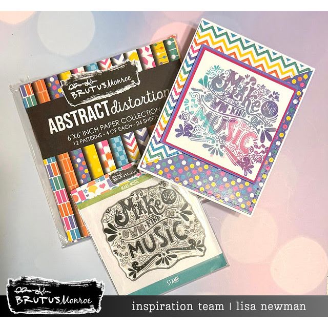 Brutus Monroe Make Music Clear Stamp Set bru4536-2 colorful dots and lines music card