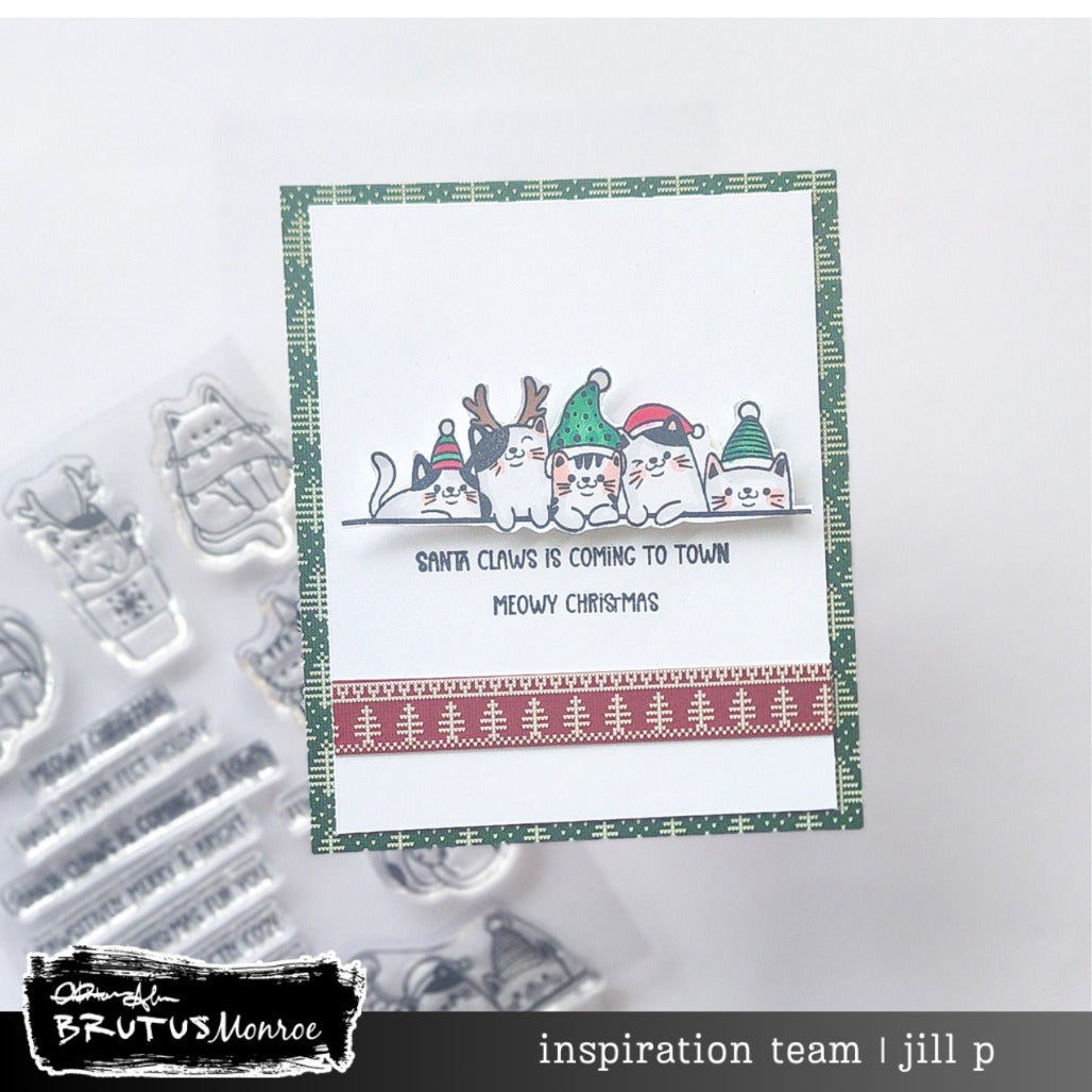 Brutus Monroe Meowy Christmas Clear Stamps bru4640 cats