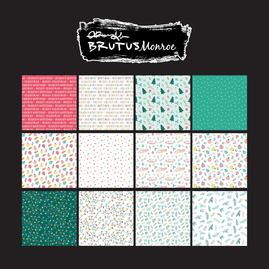 Brutus Monroe Merry and Bright 6x6 Paper Pad bru0471 sheets