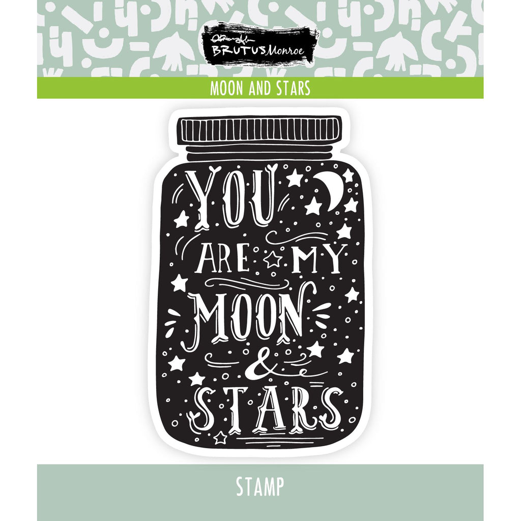 Brutus Monroe Moon and Stars Clear Stamp bru0714 moon