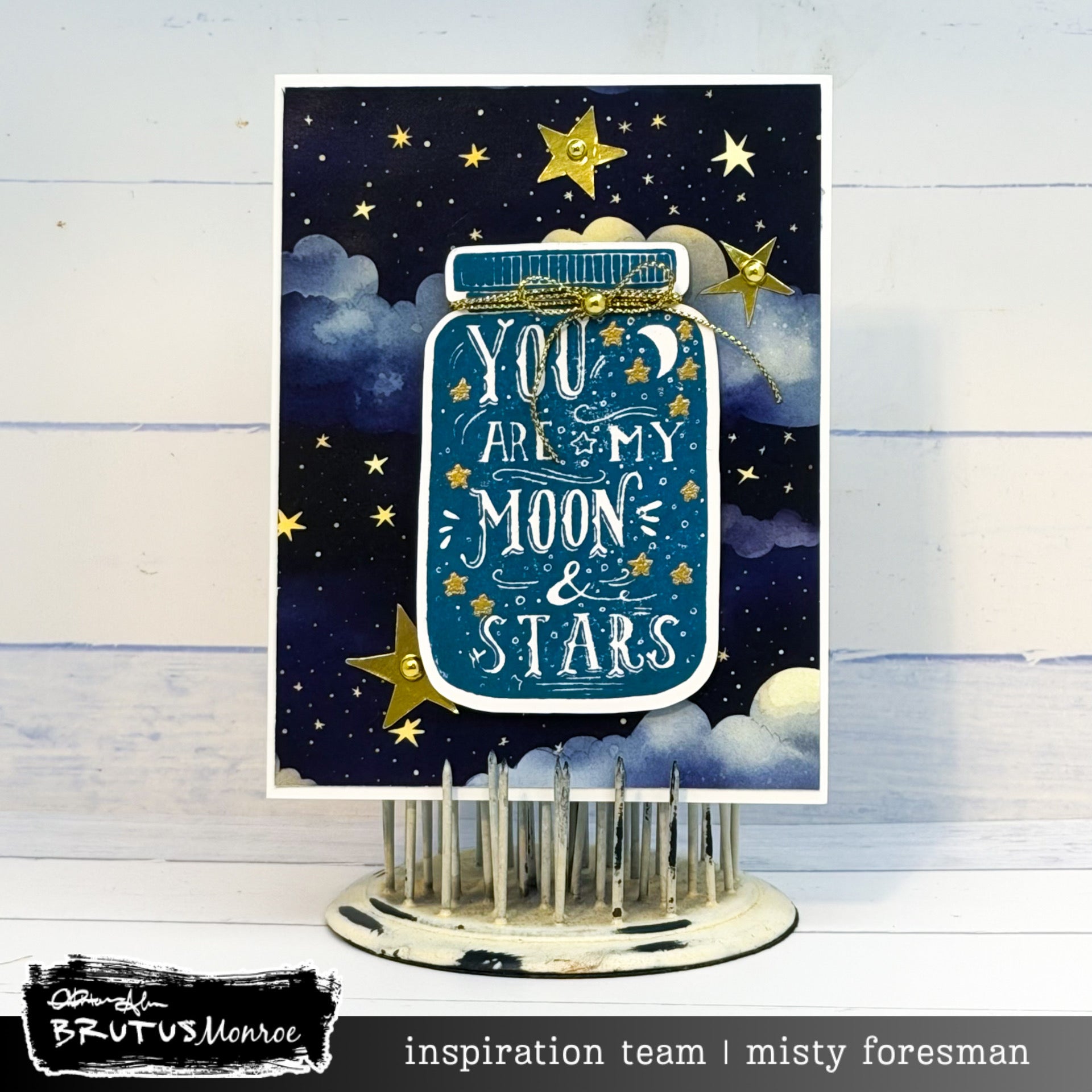Brutus Monroe Moon and Stars Clear Stamp bru0714 stars
