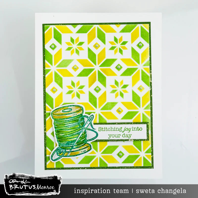Brutus Monroe Mosaic Stitches A2 Layering Stencils bru1654 thread