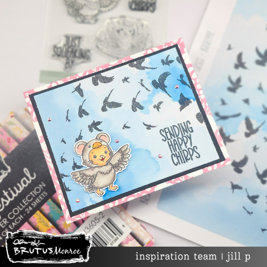 Brutus Monroe Open Skies DuoFoil Washi Sheets bru3991 cute bird