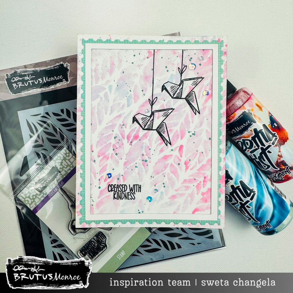 Brutus Monroe Origami Flight Clear Stamps bru3973 bird