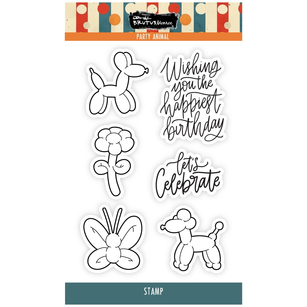 Brutus Monroe Party Animal Clear Stamp Set bru5066-2