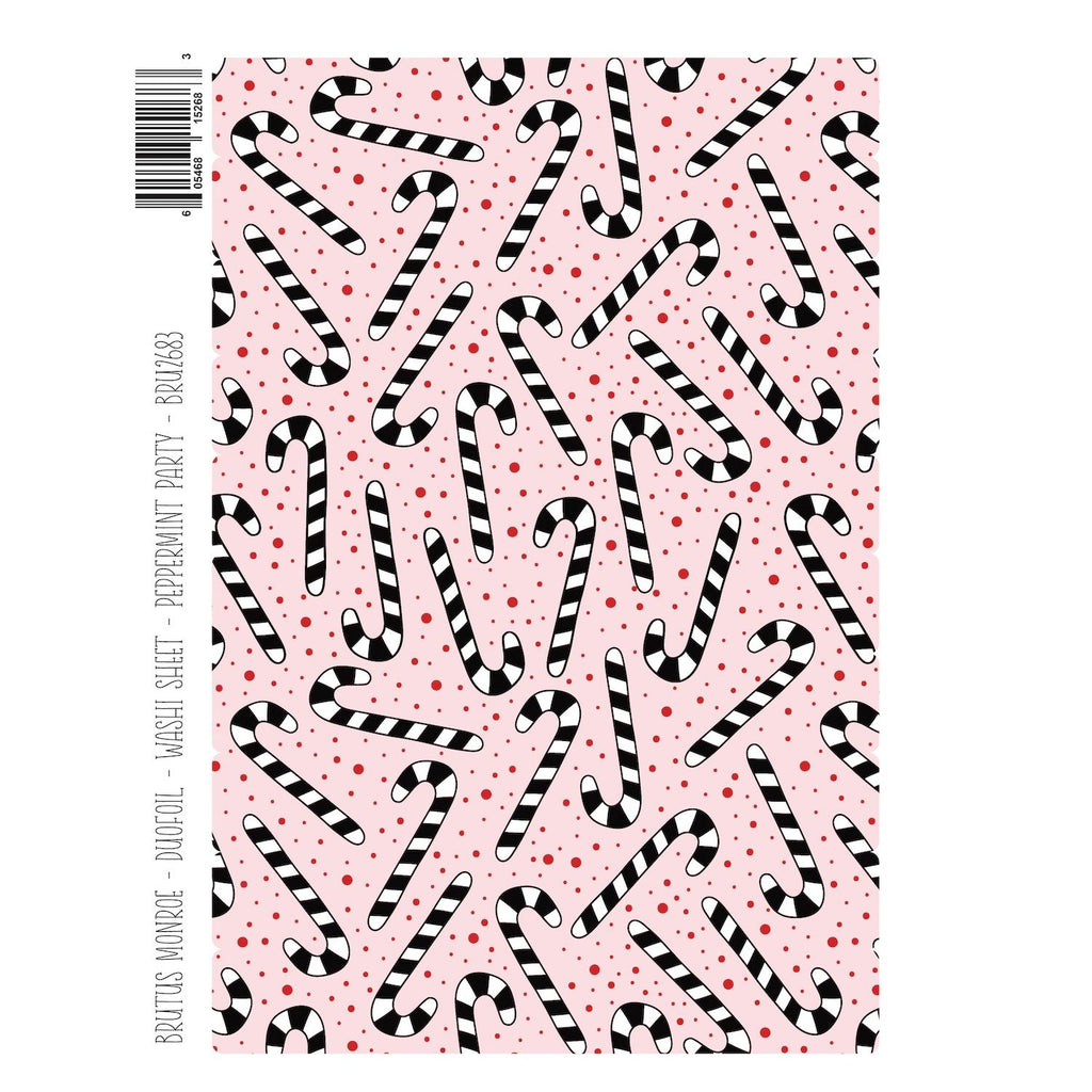 Brutus Monroe Peppermint Party DuoFoil Washi Sheet bru2683
