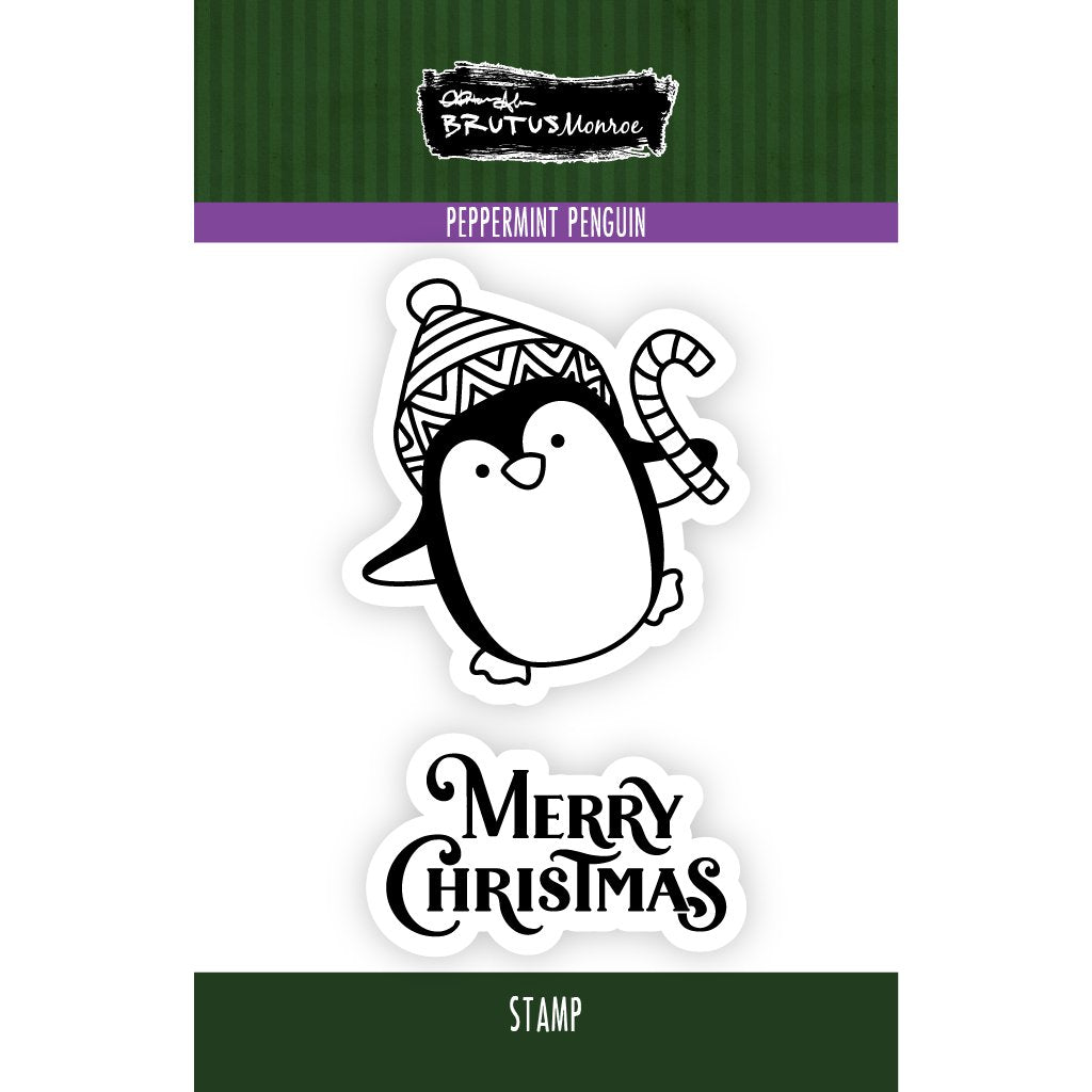 Brutus Monroe Peppermint Penguin Clear Stamp Set bru2375-2