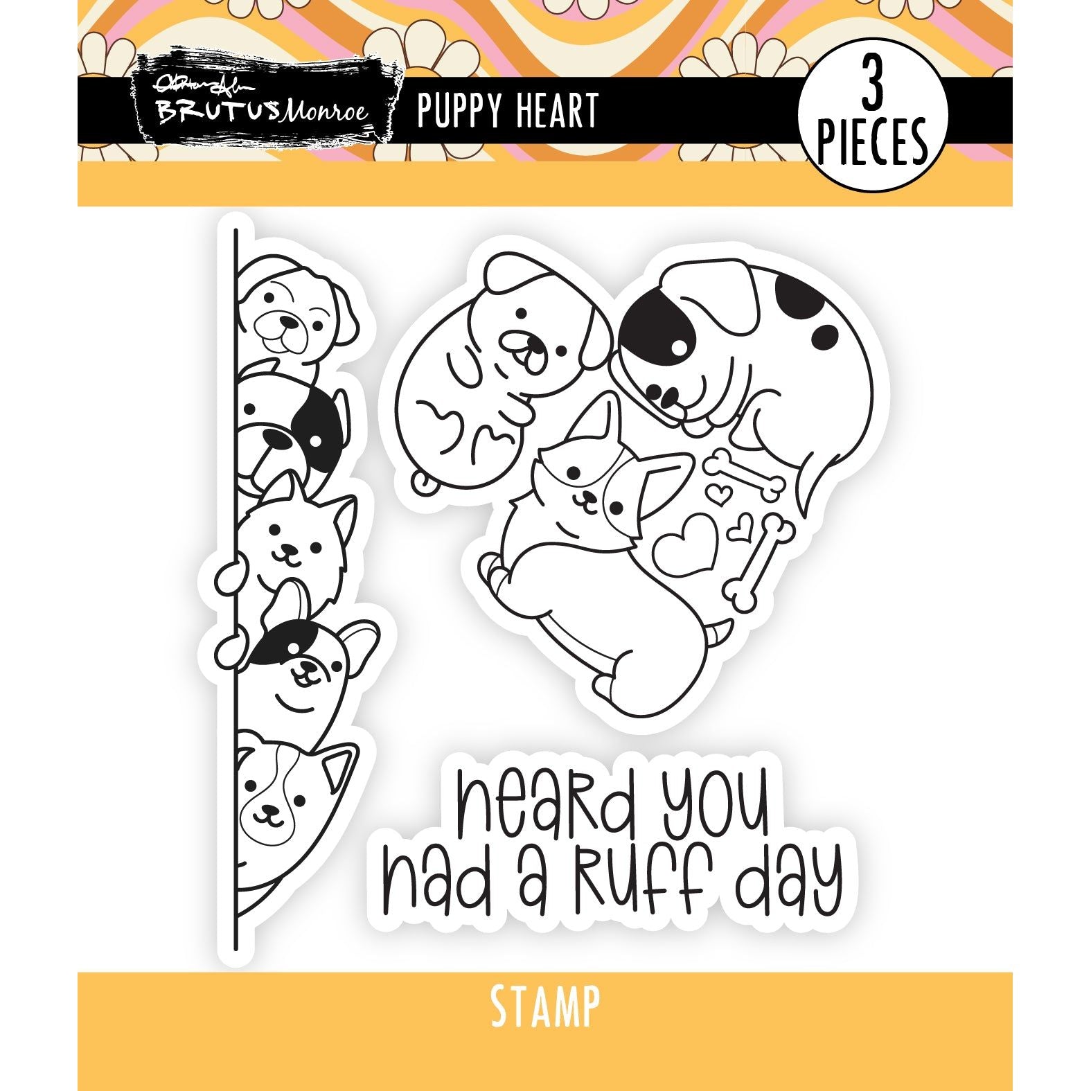 Brutus Monroe Puppy Heart Clear Stamps bru1595-2
