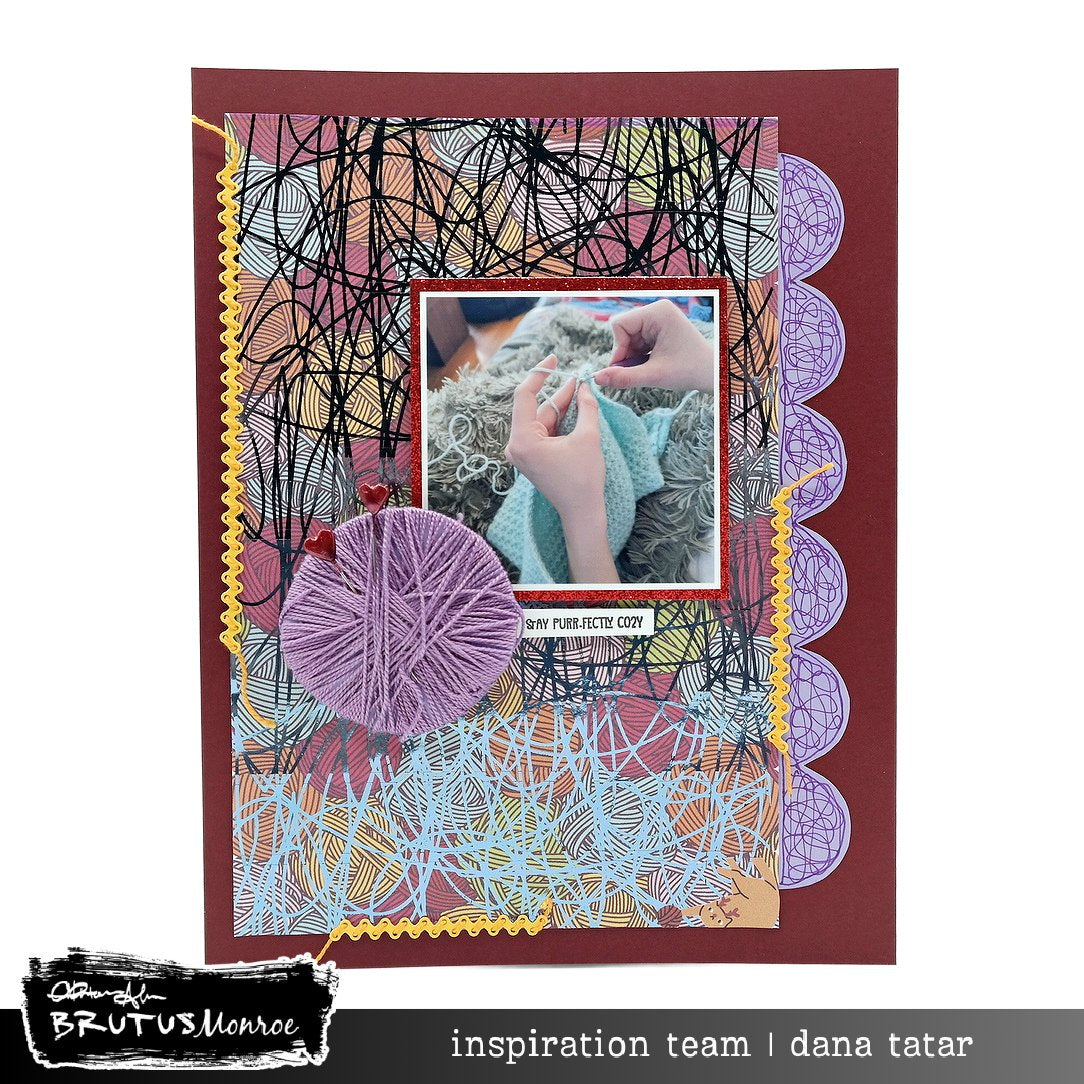 Brutus Monroe Purrfectly Tangled DuoFoil Washi Sheets bru3088 yarn