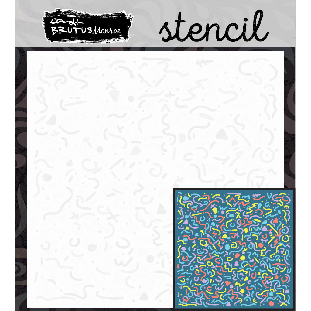 Brutus Monroe Retro Sketch 6x6 Layering Stencils bru7297