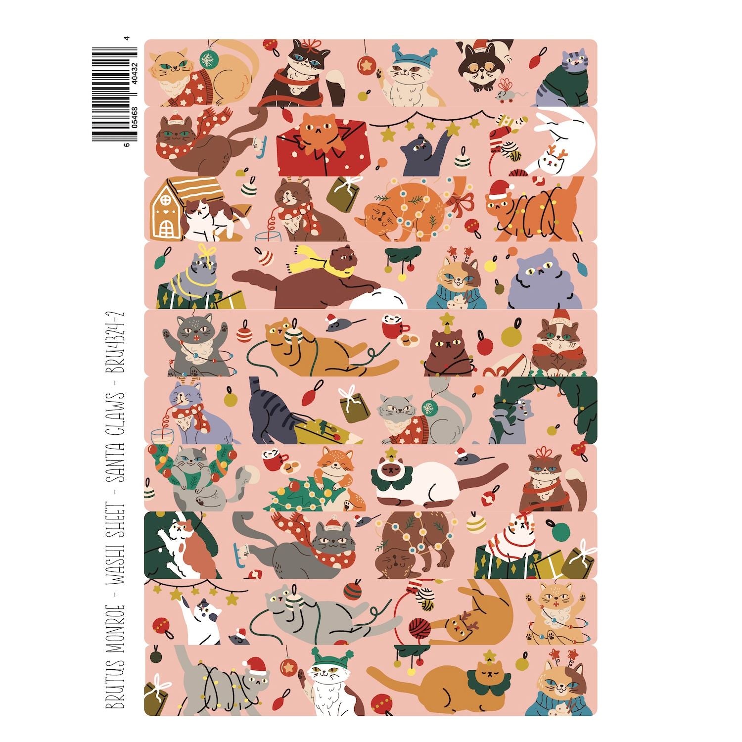 Brutus Monroe Santa Claws Washi Sheets bru4324-2
