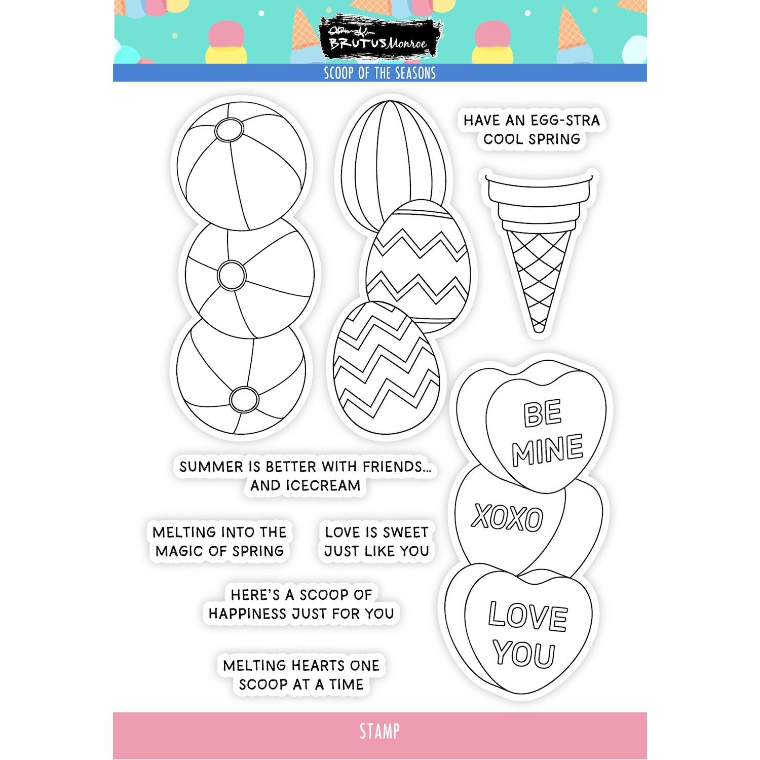 Brutus Monroe Scoop of the Seasons Clear Stamps bru1062

