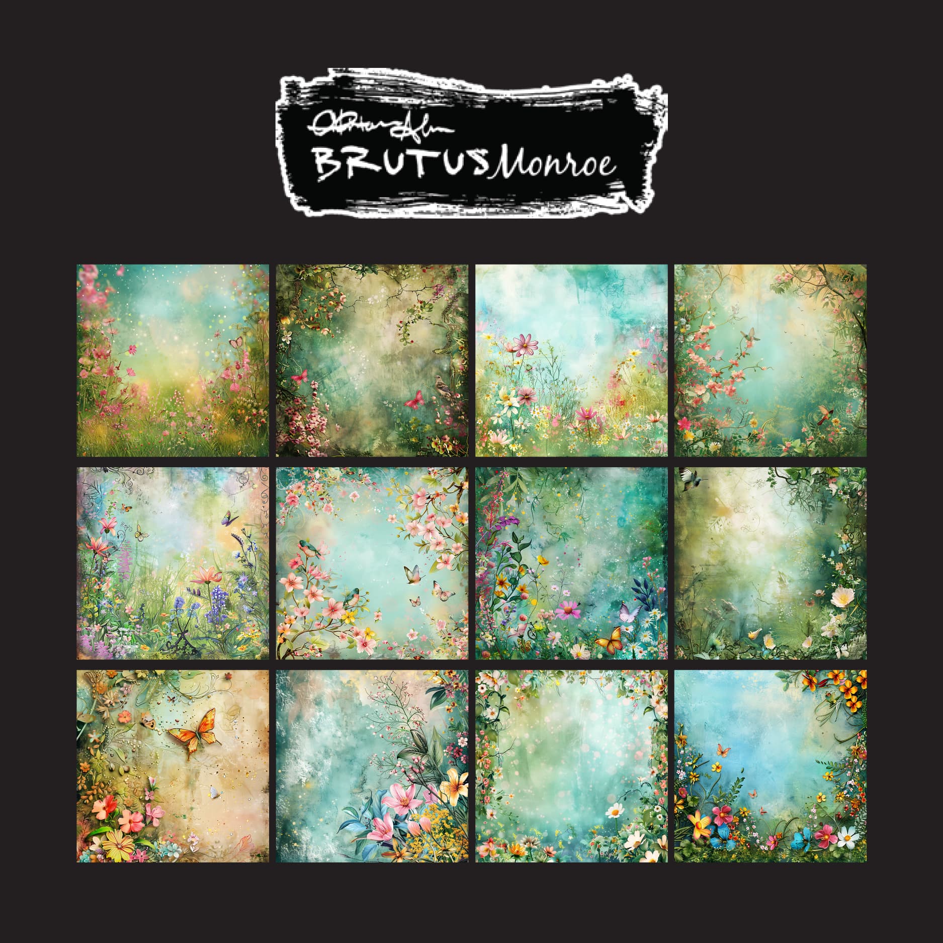 Brutus Monroe Secret Garden 6x6 Paper Pad bru6586 package back