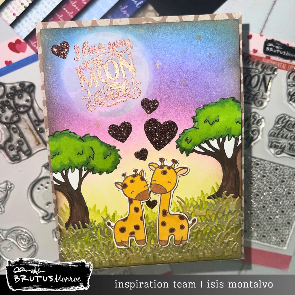 Brutus Monroe Sentimental Love Clear Stamp Set bru2180 moon and back