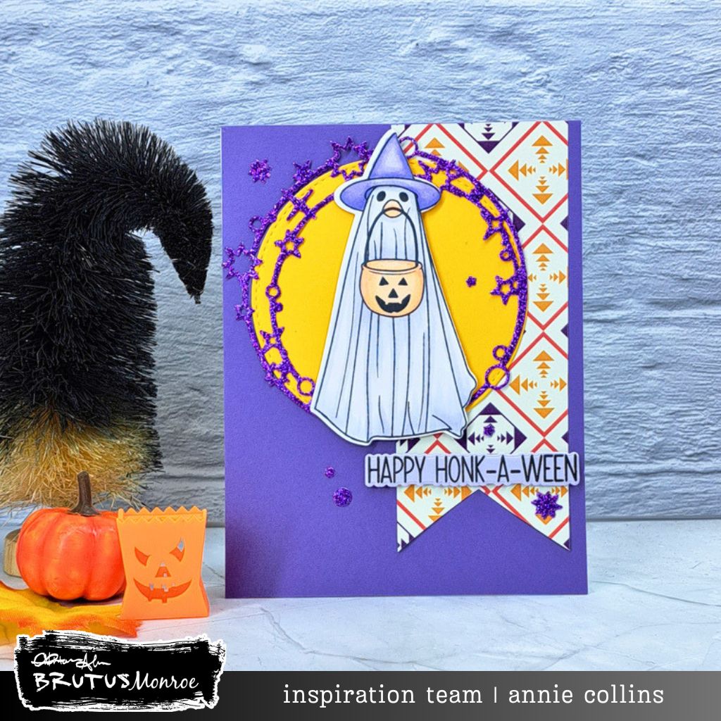 Brutus Monroe Silly Goose STAMPtember Exclusive Stamps 2501ssc Annie Halloween Goose Card