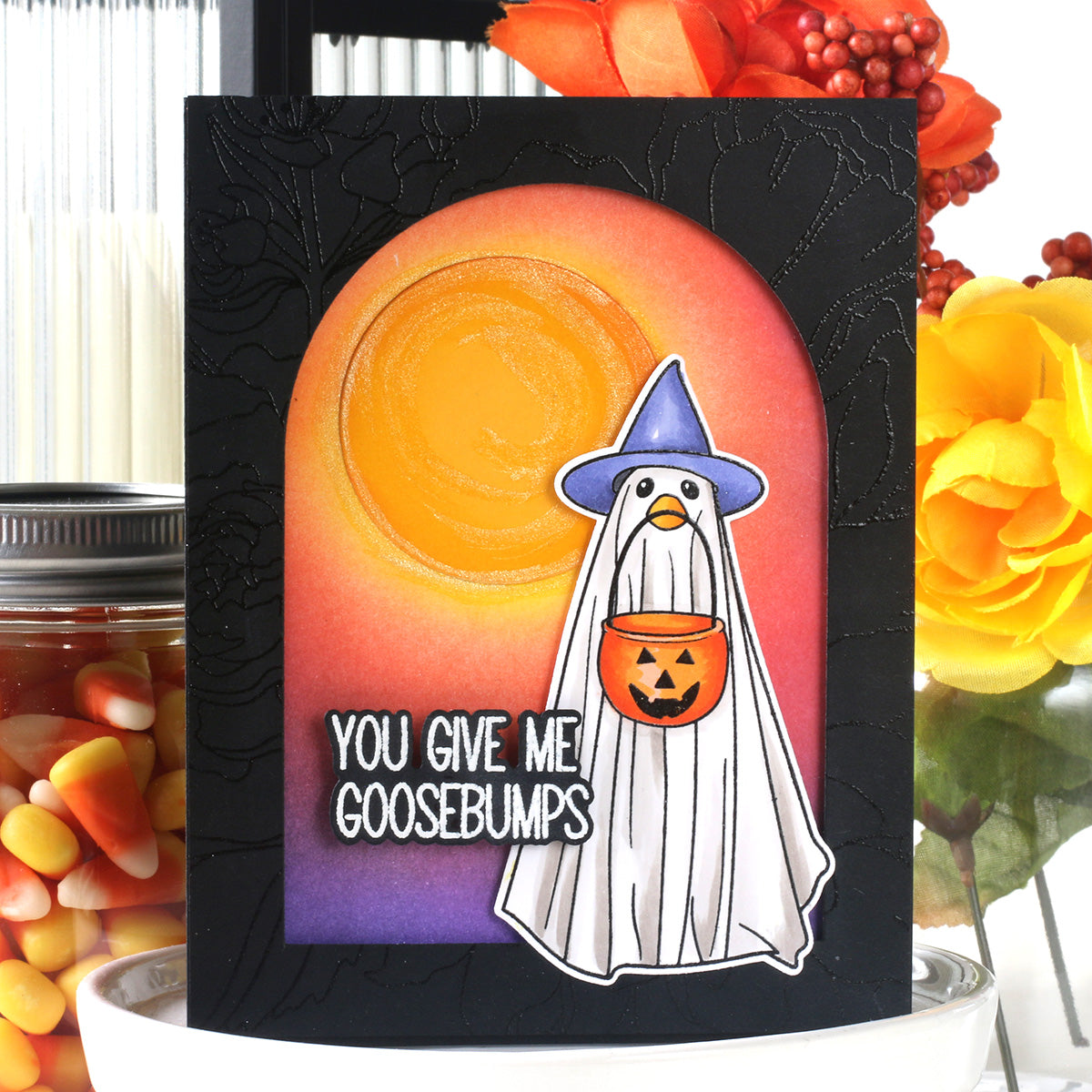 Brutus Monroe Silly Goose STAMPtember Exclusive Stamps 2501ssc Shari Carroll Halloween Goose Card | color-code:ALT01