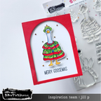 Brutus Monroe Silly Goose STAMPtember Exclusive Stamps and Dies Honk the Halls Card
