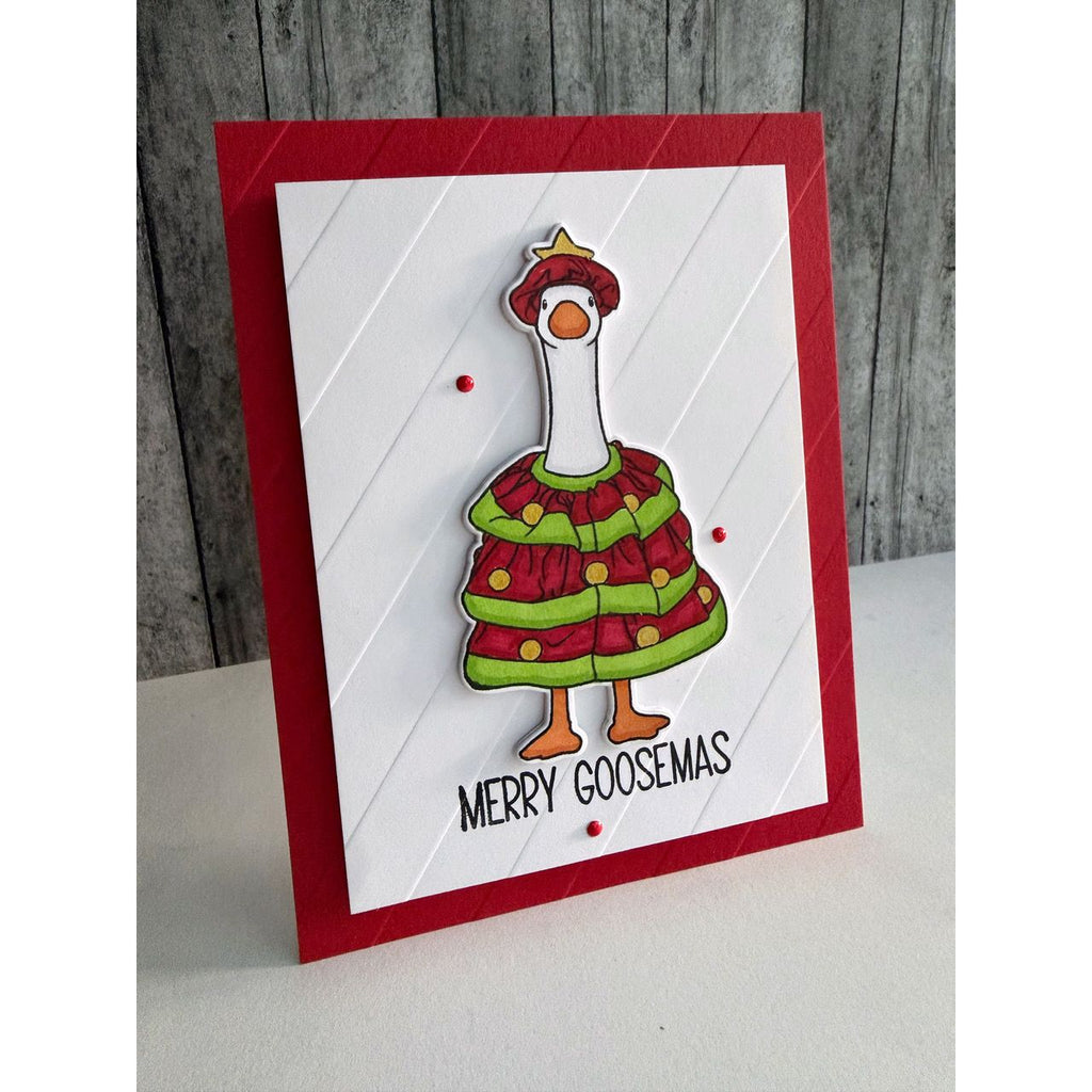 Brutus Monroe Silly Goose STAMPtember Exclusive Stamps and Dies Merry Goosemas Card