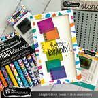 Brutus Monroe Simple Swatch Clear Stamp Set bru8012-2 colored squares happy birthday card