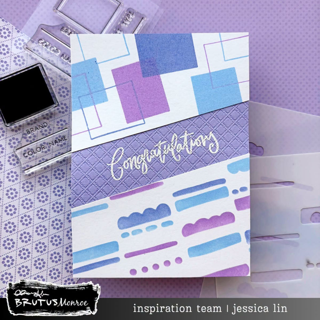 Brutus Monroe Simple Swatch Clear Stamp Set bru8012-2 dots squares congratulations card