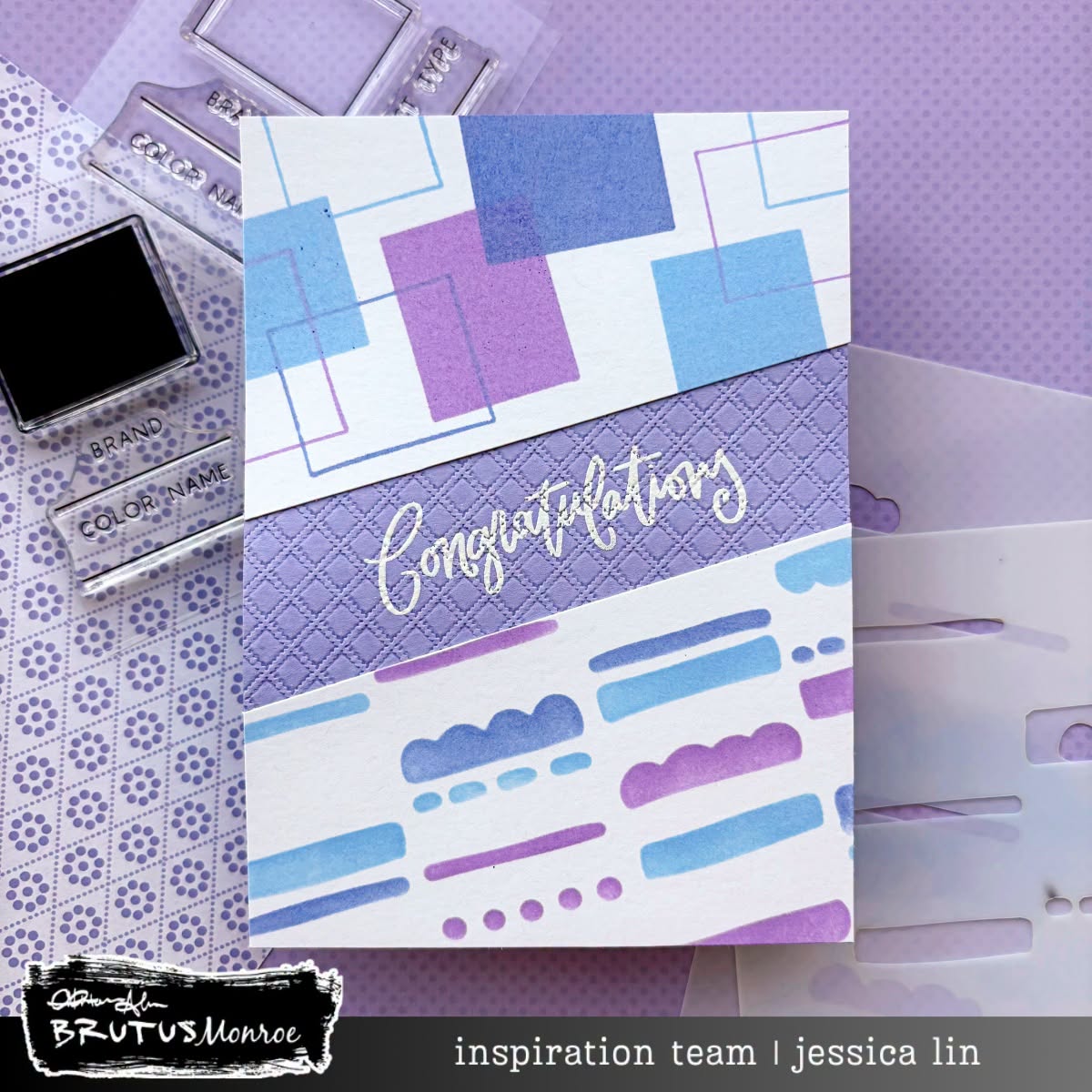 Brutus Monroe Simple Swatch Clear Stamp Set bru8012-2 dots squares congratulations card