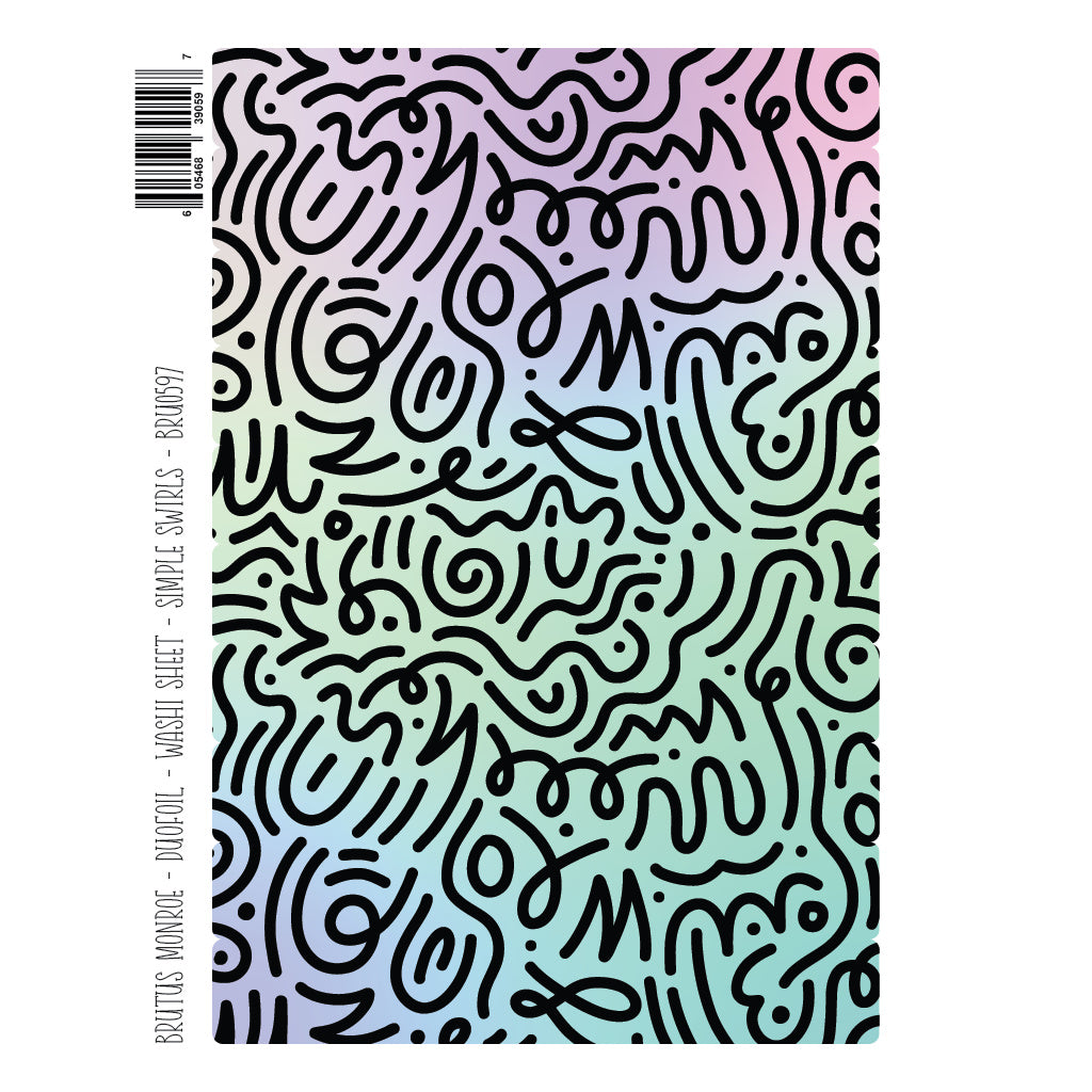 Brutus Monroe Simple Swirls DuoFoil Washi Sheets bru0597