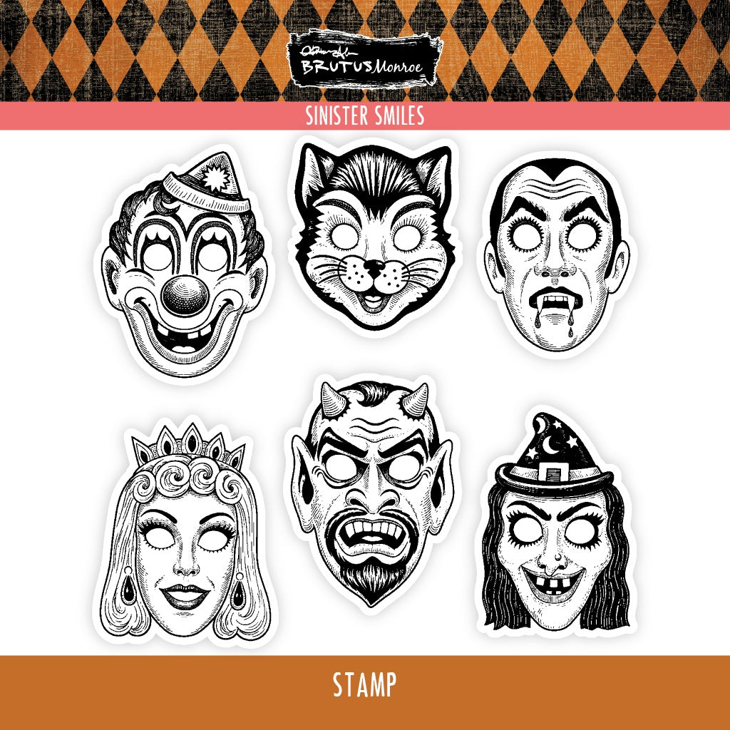 Brutus Monroe Sinister Smiles Clear Stamp Set bru8080