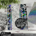Brutus Monroe Ski Trip Clear Stamp bru4024 snowflakes with shattered paper miss your face card shanala glass