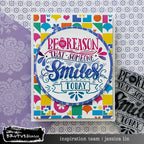 Brutus Monroe Smile Today Clear Stamp Set bru1247-2 colored background be the reason card
