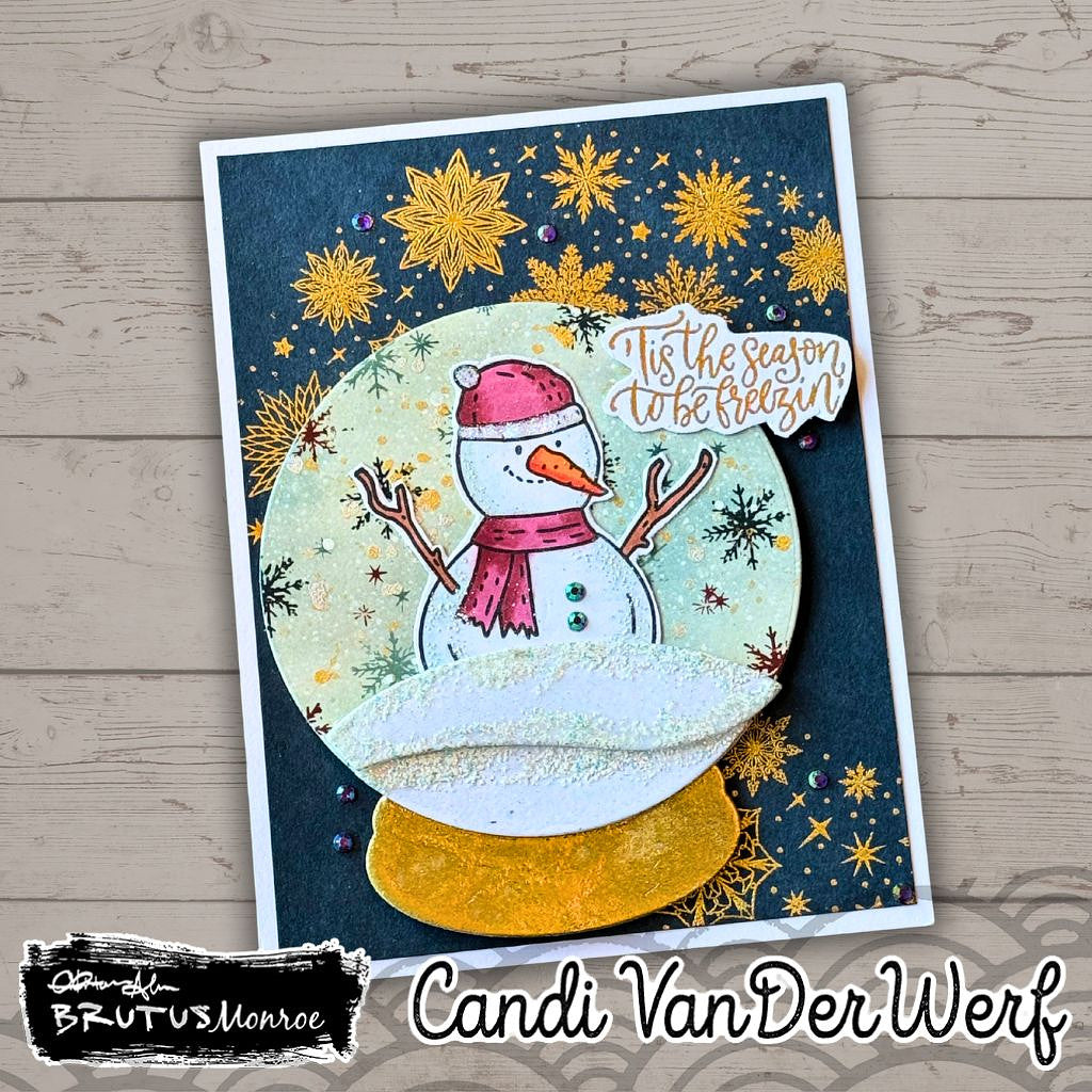 Brutus Monroe Snow Much Clear Stamps bru3570 snowglobe