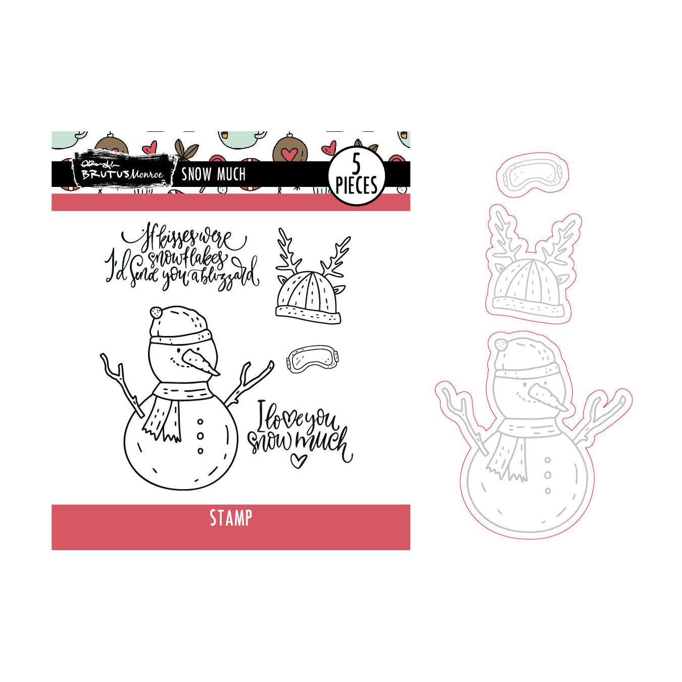 Brutus Monroe Snow Much Stamp and Die Set bru3627