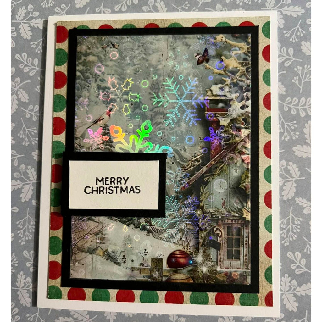 Brutus Monroe Snowflake Sparkle Overlay Adhesive Sheets bru6027 merry christmas winter card