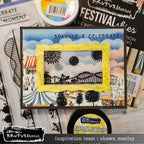 Brutus Monroe Sparkle and Celebrate Clear Stamp Set bru0840 clouds roller coaster yellow sparkle frame celebrate card shawn manley