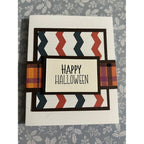 Brutus Monroe Spooky Party DuoFoil Washi Sheets bru4291 colored zig zag lines orange plaid happy halloween card