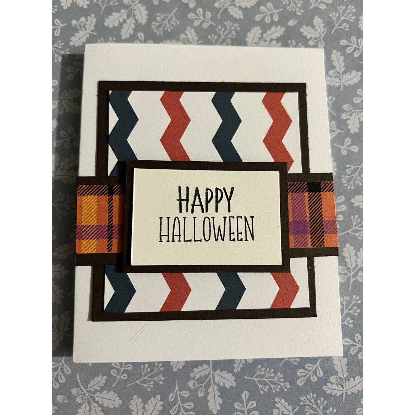 Brutus Monroe Spooky Party DuoFoil Washi Sheets bru4291 colored zig zag lines orange plaid happy halloween card