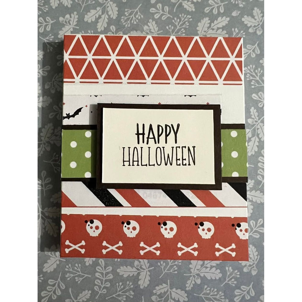 Brutus Monroe Spooky Party DuoFoil Washi Sheets bru4291 skull and bones bats polkadots happy halloween card