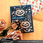 Brutus Monroe Spooky Season Acetate Sheets bru9957-2 pumpkins stars hearts spiderweb happy halloween card jessica lin