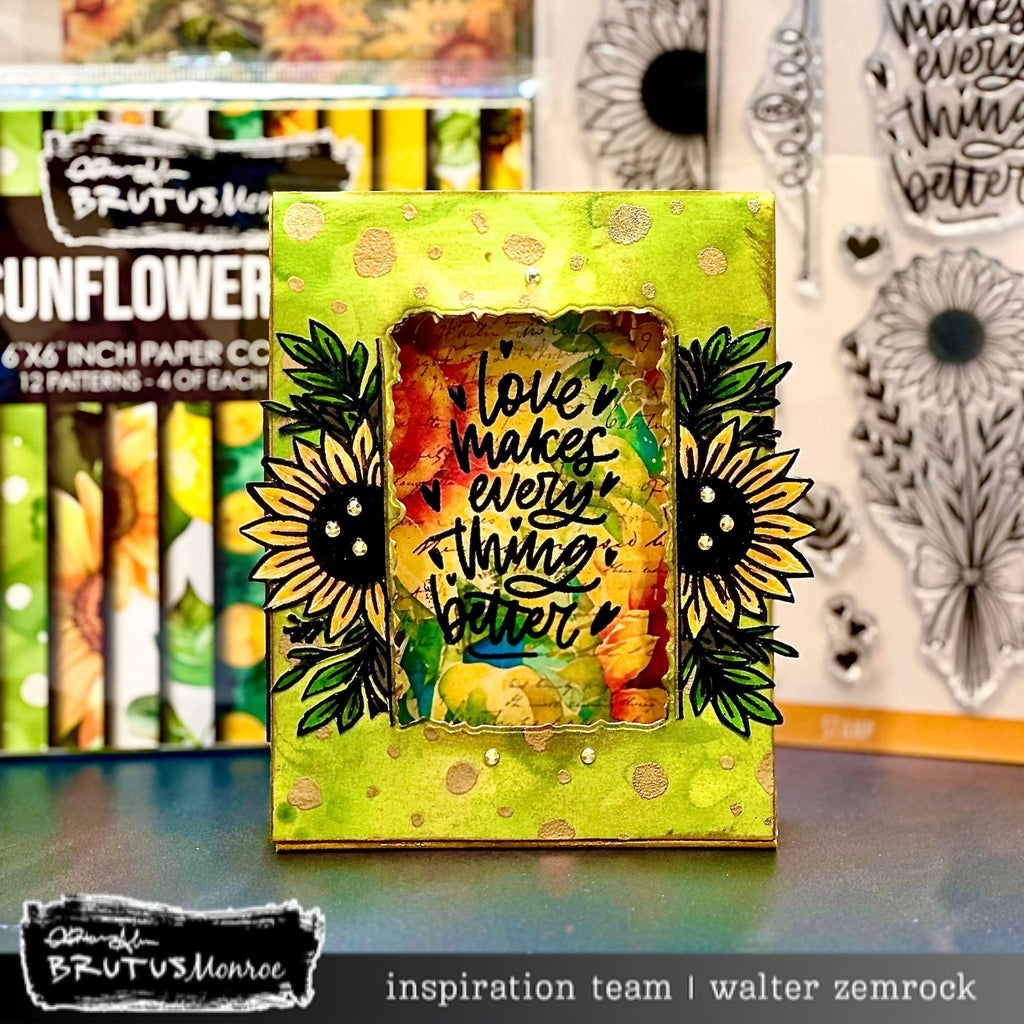 Brutus Monroe Sunflower Soiree Clear Stamp Set bru0538 flower