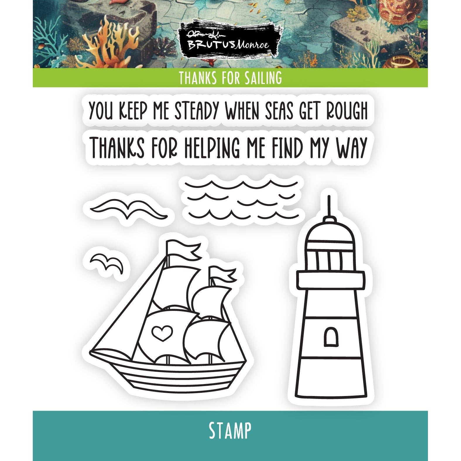 Brutus Monroe Thanks For Sailing Clear Stamps bru5418