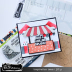 Brutus Monroe Theme Park Games Slimline Layering Stencils bru2268 stars tent birthday card jill p