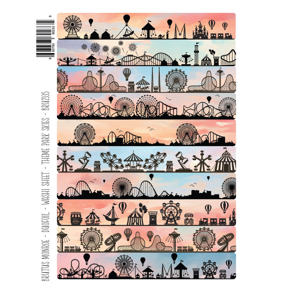 Brutus Monroe Theme Park Skies DuoFoil Washi Sheets bru2335