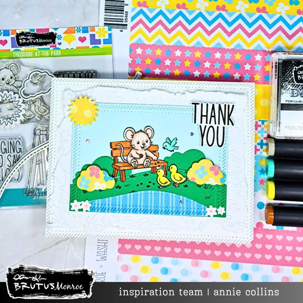 Brutus Monroe Theodore at the Park Clear Stamp Set bru6456 thank you