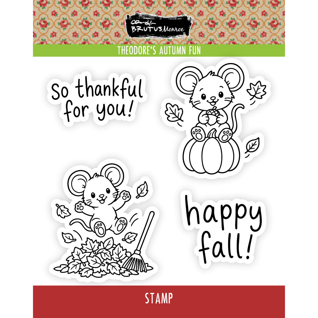 Brutus Monroe Theodore's Autumn Fun Clear Stamp Set bru2171-2