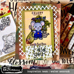 Brutus Monroe Theodore's Garden Clear Stamps bru2690 blue overalls
