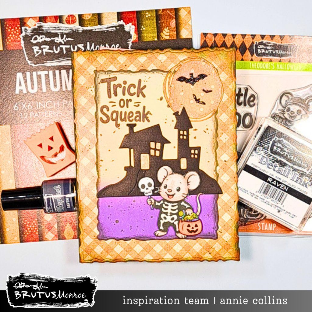 Brutus Monroe Theodore's Halloween Clear Stamp Set bru8424 trick or squeak mouse card annie collins