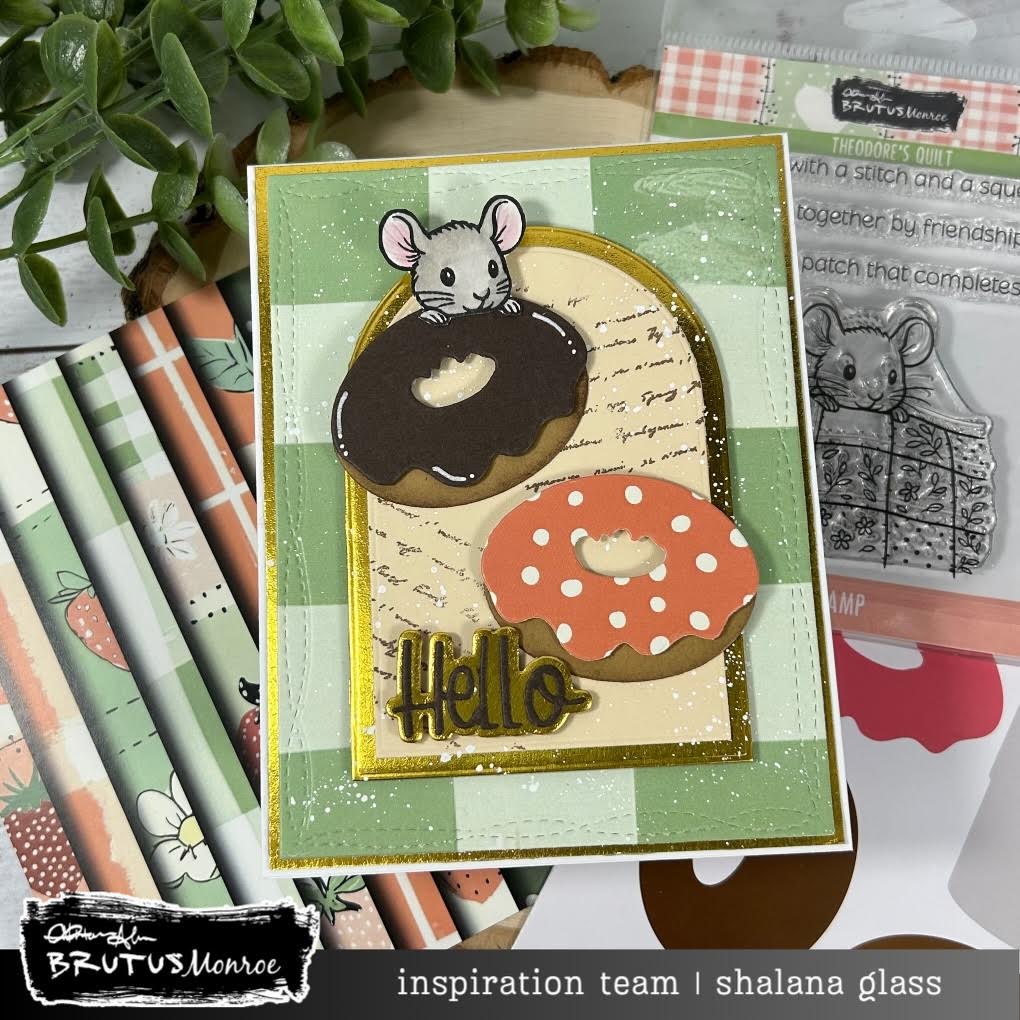 Brutus Monroe Theodore's Quilt Clear Stamps bru0850
 donut