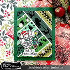 Brutus Monroe Theodore's Second Christmas Clear Stamp Set bru3450 christmas tree mouse with santa hat jewels merry christmas card jessica lin