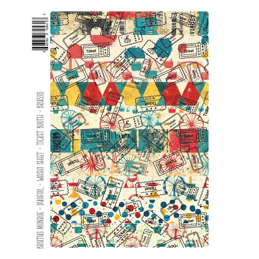 Brutus Monroe Ticket Booth DuoFoil Washi Sheets bru5313